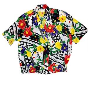 Vintage Lindsey Blake NWT Deadstock BonMarche Floral Button Down Shirt